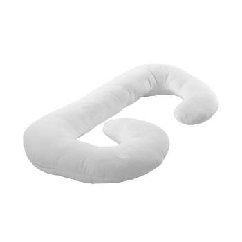 Cheer Collection Hypoallergenic J-Shape Body Pillow with Zippered Cover