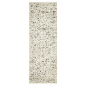 Washable Vintage Living Room Rugs, Distressed Floral Print Non Slip Bedroom Rugs, Low Pile Stain Resistant Accent Large Carpet for Home Office - 1 of 4