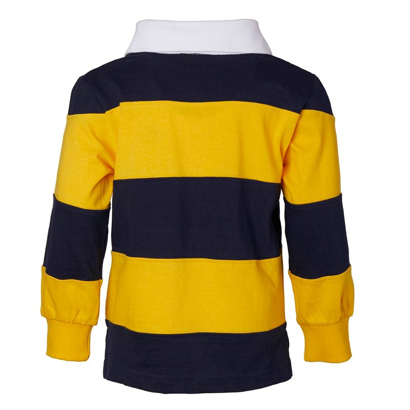 Sportoli Boys Cotton Striped Long Sleeve Polo Rugby Shirt, 3 of 4