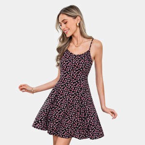 Women's Floral Print Spaghetti Strap Swing Dress - Cupshe - 1 of 4