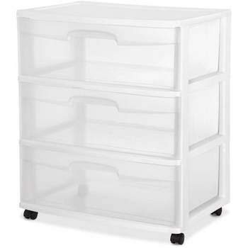 Homz Plastic 3 Clear Drawer Small Rolling Storage Container Tower, White  Frame, 1 Piece - City Market