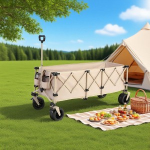 Lightweight Heavy Duty Folding Beach Wagon, Portable Utility Cart with Wheels for Camping, Grocery, Garden - ModernLuxe - 1 of 4