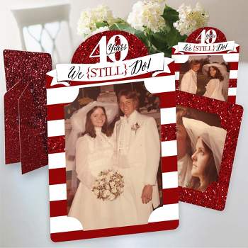 Big Dot of Happiness We Still Do - 40th Wedding Anniversary - Anniversary Party 4x6 Picture Display - Paper Photo Frames - Set of 12