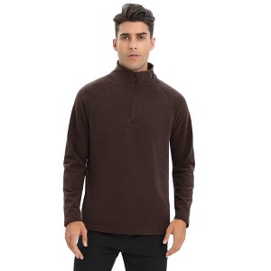 Men's Fleece Pullover Sweater Long Sleeve Quarter Zip Sweatshirt Casual - 1 of 4