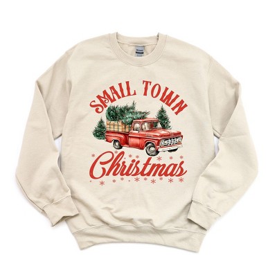 Simply Sage Market Women's Graphic Sweatshirt Small Town Christmas Truck