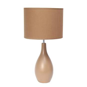18.11" Traditional Standard Ceramic Dewdrop Table Desk Lamp with Matching Fabric Shade - Creekwood Home