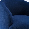 25.6"Swivel Accent 360°Swivel  Armchair Barrel Chair With Black Powder Coating Metal Ring，White+Velvet - 3 of 4