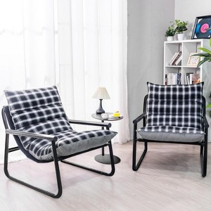 Hooseng Modern Accent Chair, Fluffy Living Room Chair with Removable Cushion, Armchair Chairs With Metal Frame for Bedroom Balcony Reading Room - 1 of 4