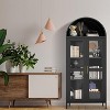Arched Storage Cabinet, Metal Display Cabinet with Glass Doors - 2 of 4