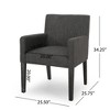 Upholstered Fabric Contemporary Arm Chair with Track Arms, Cushioned Seat, Sleek Clean Lines and Comfortable Seating - 4 of 4