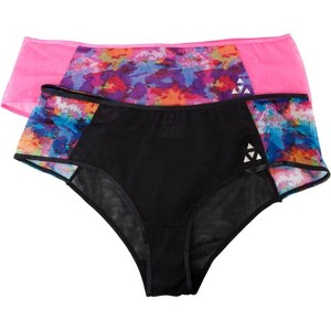 Balanced Tech Women's Printed Mesh Hipster Panty 2 Pack - Hibiscus - Medium - 1 of 4