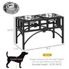 Elevated Dog Feeder for Medium Dogs,Raised Stand with 2 Stainless Steel Bowls - LAOTIES - 2 of 4