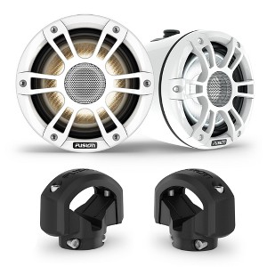 Garmin Fusion SG-FLT653SPW 6.5" White Sports Grille LED White Tower Speakers with XS-MNTBP XS Series 6.5" Tower Speaker, Pair, Fits 2"-2.5" Bars - 1 of 4