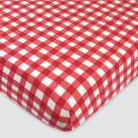 Honest Baby Organic Cotton Fitted Crib Sheet - Painted Buffalo Red