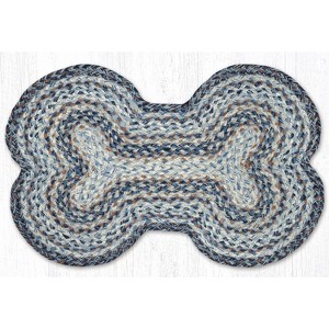 Earth Rugs Denim Blue Large Dog Bone Braided Pet Tread – Handcrafted Jute, 18" x 28" - 1 of 3