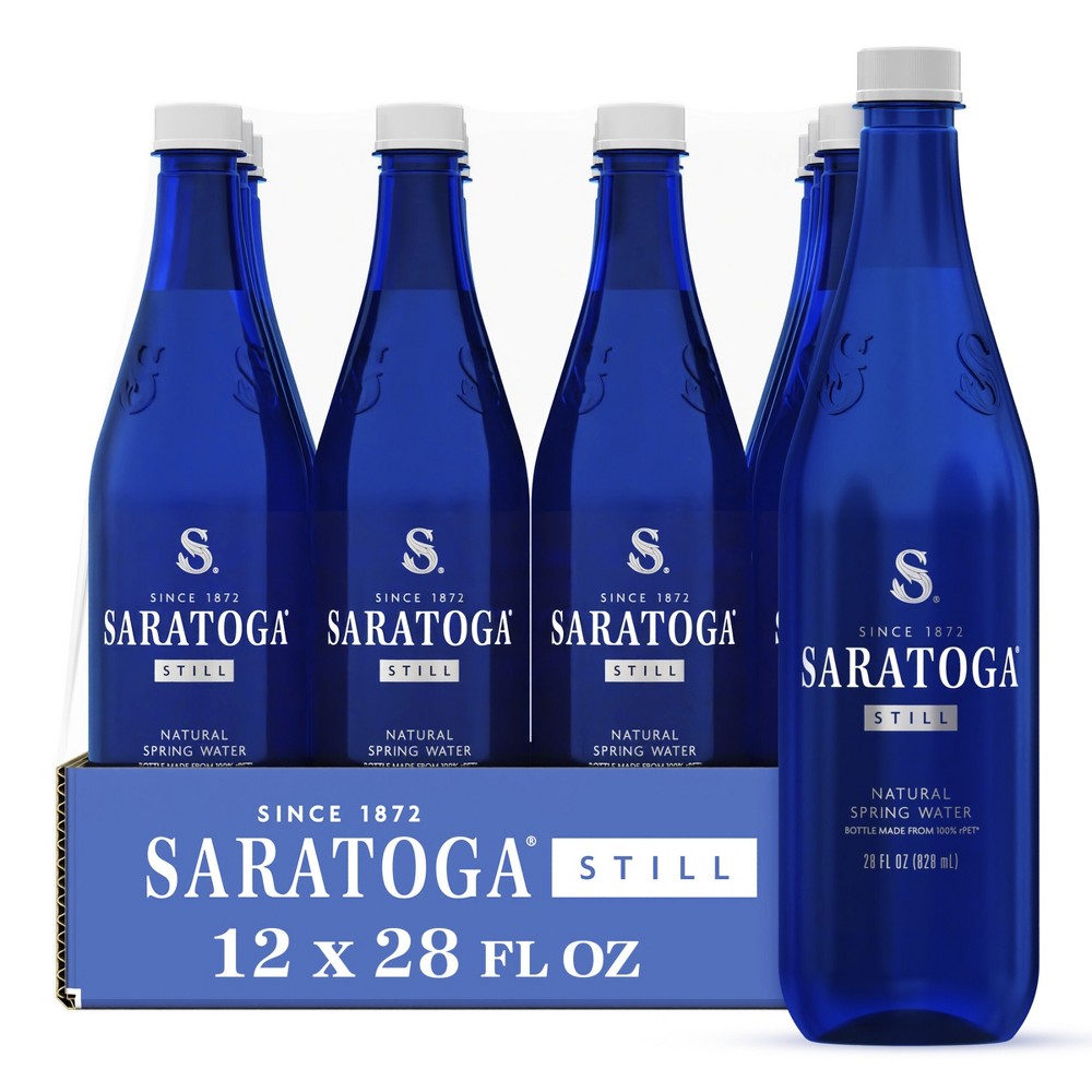Saratoga Spring Water, Still - 12 Pack/28 Fl Oz, Plastic Bottles
