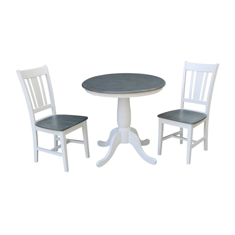 30" San Remo Round Top Pedestal Table with 2 Chairs Dining Sets - International Concepts, 1 of 6
