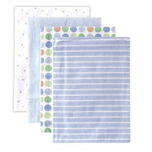 Luvable Friends Baby Boy Cotton Flannel Receiving Blankets, Blue Polka Dot, One Size - 1 of 2