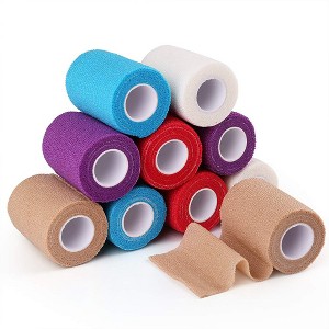LotFancy Self Adhesive Bandage Wrap, 10Pcs 3" x 5 Yards, Elastic Cohesive Bandage, First Aid Medical Tape - 1 of 4