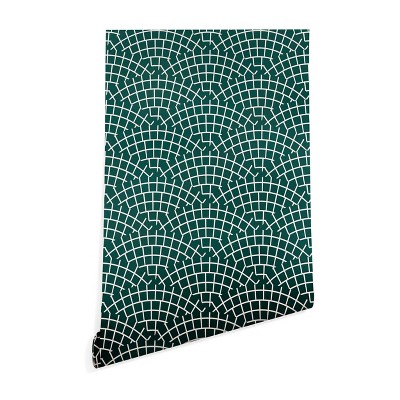 2"x10" Holli Zollinger Mosaic Scallop Marine Wallpaper Green - Deny Designs