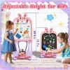 Skirfy 4-in-1 Kids Table and Chairs Set, Adjustable Easel Toy, Magnetic Drawing Board with Flip-Up Sides and Storage, - 2 of 4