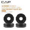 CAP Barbell 2.5lbs 2" Olympic Pro Rubber Coated Cast Iron Plate 6pc - Black - 2 of 4