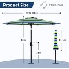 Jojoka 9ft Patio Umbrella,Table Umbrella Outdoor Patio with Crank Lift & Push Button Tilt,8 Sturdy Ribs for Yard,Tricolor Stripe - 4 of 4