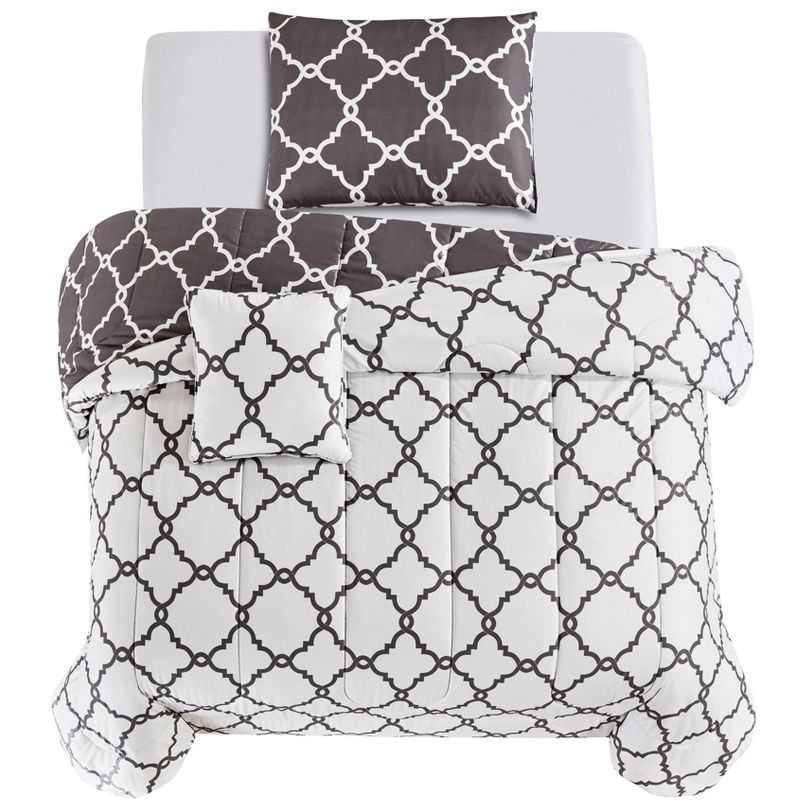 Lux Decor Collection 5 Piece Comforter Set Reversible - Microfiber Down Alternative Bedding Comforter Set, 2 of 9