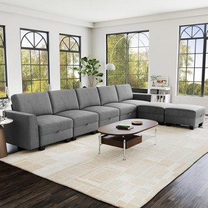coucheta Modular Sectional Sofa, 140'' Sectional Couch with Storage, 7 Pieces Modern U Shaped Couch Set with 2 Ottomans, for Living Room - 1 of 4