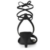 Allegra K Women's Kitten Heel Lace Up Suede Heeled Sandals - 4 of 4
