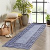 Washable Runner Rugs - Non-Slip Low Pile, Modern Bordered for Hallway, Entryway, Bathroom & Kitchen - Stain Resistant Carpet Mat - 2 of 4