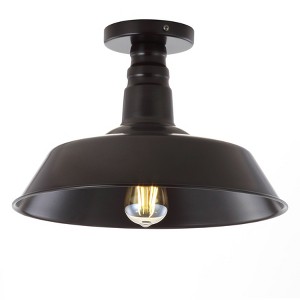 14" LED Metal Semi Flush Mount Oil Rubbed Bronze - Jonathan Y: ETL Listed, Energy-Efficient Ceiling Fixture - 1 of 4