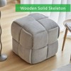 Aoibox Square Cube Corduroy Woven Sofa Stool Ottoman Bench with Thickened Padding, Soft Breathable Fabric, Wooden Solid Frame for Seat in Bedroom,etc. - 2 of 3
