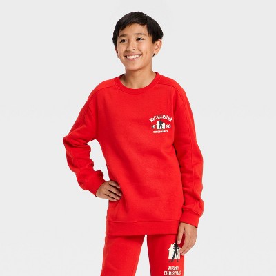 Boys' Home Alone McCallister House Fleece Front and Back Graphic Sweatshirt - Red