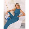 INSPIRE CHIC Women's Soft Solid Sleeveless Tank Top with Pants Sleepwear Pajama Set - 3 of 4