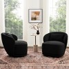 KINWELL Modern Boucle Upholstered 360° Swivel Accent Armchair, Set of 2 - 4 of 4
