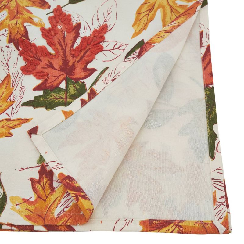 65&#34; X 104&#34; Embroidered Autumn Leaves Tablecloth - SARO Lifestyle, 2 of 4
