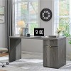 60" Executive Desk, Wood Modern Home Office Desk with Drawer & Cabinet, Fluted Computer Writing Desk for Living Room, Bedroom - 3 of 4