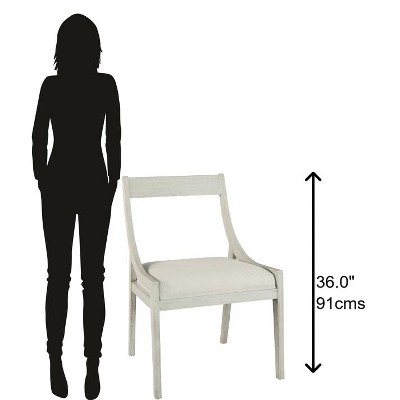 Sierra Heights 24" White Linen Upholstered Wood Arm Chair