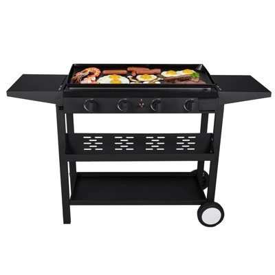 SKONYON 4-Burner 32700 BTU Griddle Propane Gas Grill with Side Board