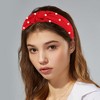 Unique Bargains Women's Satin Knotted Pearl Headband 1.1 Inch Wide 1 Pc - 2 of 4