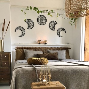 Lunation Metal Wall Art - Moon Phase Decor, 5-Piece Set - 1 of 4