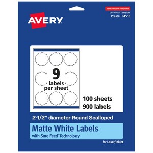 Avery White Round Scalloped Labels, 2.5" diameter - 1 of 4