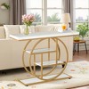 MAYEERTY 41.3" Console Table, Industrial 4-Tier Sofa Entryway Table with Circle Base - 4 of 4
