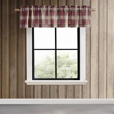 Eddie Bauer Edgewood Plaid Valance - 86"W X 15"L - Red