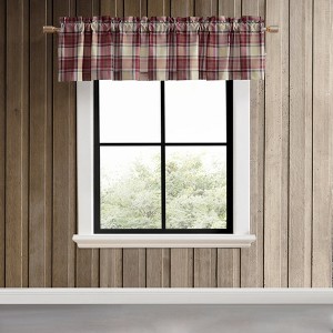 Eddie Bauer Edgewood Plaid Valance - 86"W X 15"L - Red - 1 of 2