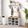 Aghana Digitals 2-in-1 Hall Tree with 5-Hook Coat Rack, Shoe Storage Bench for 9 Pairs, Entryway - 2 of 4