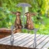 SPI Home Romantic Rabbit Pair on Bench – Metal Garden Sculpture, 26" Height, Whimsical Animal Decor - 2 of 3