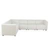 AndMakers 120 in. W Square Arm 6-piece L Shaped Microfiber Modern Sectional Sofa in White - 3 of 4