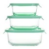 Gibson 6 Piece Glass Storage Containers with Lids in Mint - 2 of 4